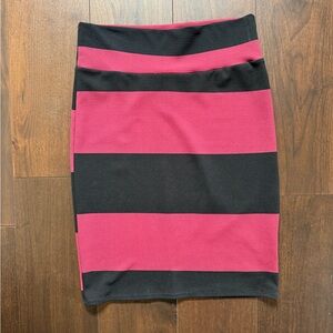 LuLaRoe: Cassie Pencil Skirt - Black & Maroon Stripes